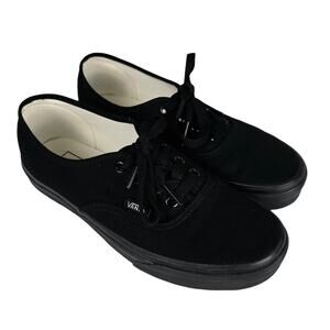 Vans Authentic Black Canvas Low Top Unisex W7 M5.5 – Minimalist Skate Shoe